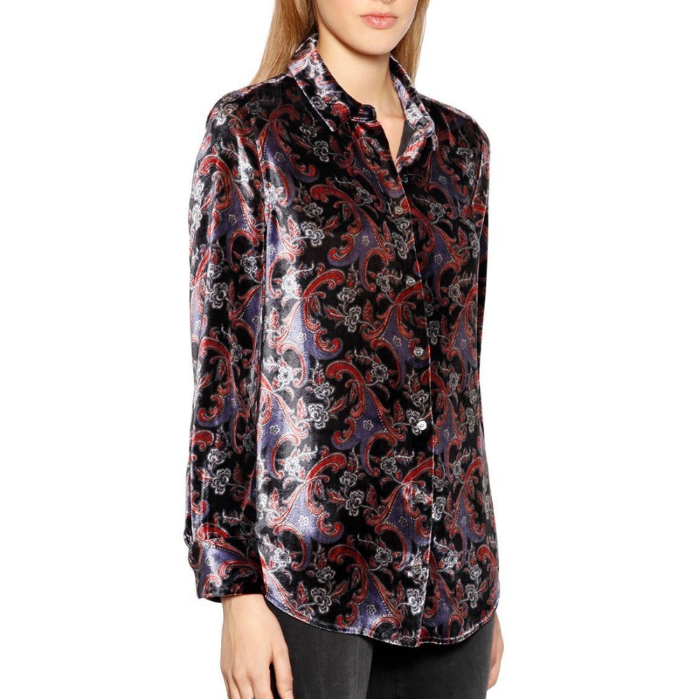 Equipment Velvet Paisley Shirt Sz Small